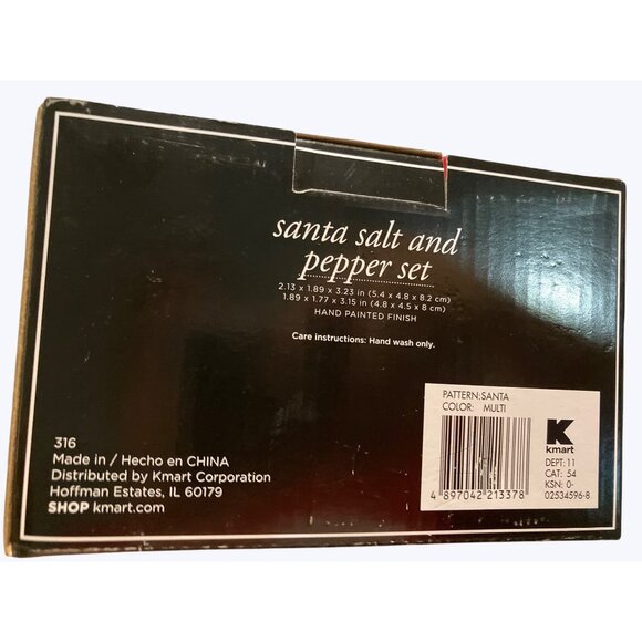 Santa Salt Pepper Set Ceramic Holiday Table Decor Vintage Style By Kmart - Picture 2 of 12